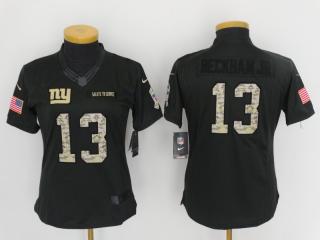 Women New York Giants 13 Odell Beckham Jr Anthracite Salute To Service Elite Jersey