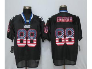 New York Giants 88 Evan Engram USA Flag Fashion Black Elite Jersey