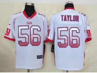 New York Giants 56 Lawrence Taylor Drift Fashion White Elite Jersey