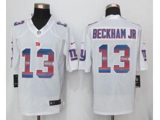 New York Giants 13 Odell Beckham Jr White Strobe Limited Jersey