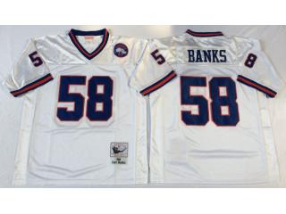 New York Giants 58 Carl Banks Football Jersey White Retro