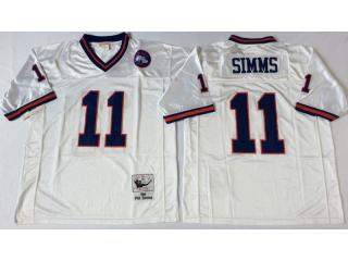 New York Giants 11 Phil Simms Football Jersey White Retro