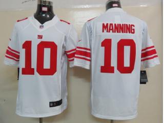 New York Giants 10 Eli Manning Football Jersey White