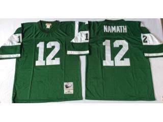 New York Jets 12 Joe Namath Football Jersey Green Retro