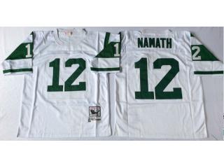 New York Jets 12 Joe Namath Football Jersey White Retro