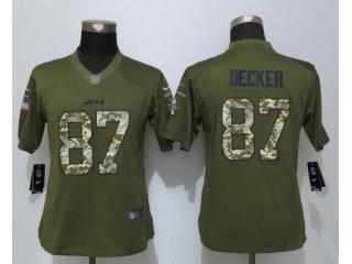 Women New York Jets 87 Eric Decker Green Salute To Service Limited Jersey