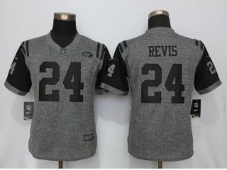 Women New York Jets 24 Darrelle Revis Stitched Gridiron Gray Limited Jersey