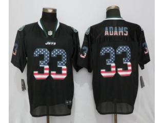 New York Jets 33 Jamal Adams USA Flag Fashion Black Elite Jersey