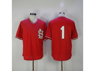 St.Louis Cardinals 1 Ozzie Smith Baseball Jersey Red BP version 1985 Retro