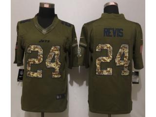 New York Jets 24 Darrelle Revis Green Salute To Service Limited Jersey