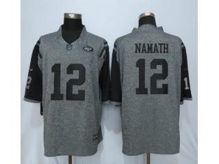 New York Jets 12 Joe Namath Stitched Gridiron Gray Limited Jersey