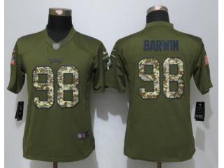 Women Philadelphia Eagles 98 Connor Barwin Green Salute To Service Limited Jersey