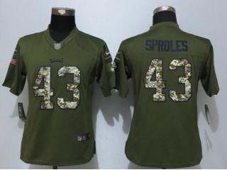 Women Philadelphia Eagles 43 Darren Sproles Green Salute To Service Limited Jersey
