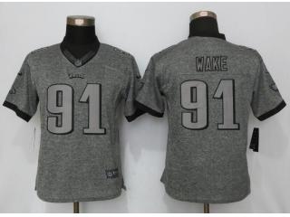 Women Philadelphia Eagles 91 Fletcher Cox Stitched Gridiron Gray Limited Jersey