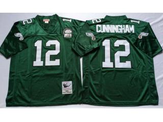 Philadelphia Eagles 12 Randall Cunningham Football Jersey Green Retro