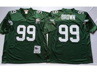 Philadelphia Eagles 99 Jerome Brown Football Jersey Green Retro