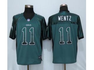 Philadelphia Eagles 11 Carson Wentz Drift Fashion Green Elite Jersey