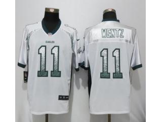 Philadelphia Eagles 11 Carson Wentz Drift Fashion White Elite Jersey
