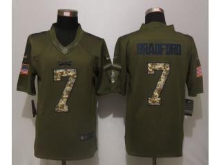 Philadelphia Eagles 7 Sam Bradford Green Salute To Service Limited Jersey
