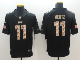 Philadelphia Eagles 11 Carson Wentz Black Admiral Salute To Service Limited Jersey