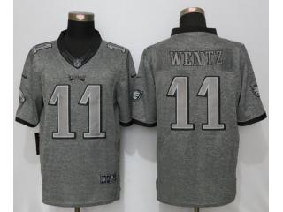 Philadelphia Eagles 11 Carson Wentz Stitched Gridiron Gray Limited Jersey
