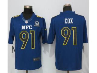 All-Star Philadelphia Eagles 91 Fletcher Cox Football Jersey Blue