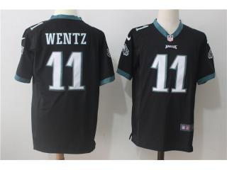 Philadelphia Eagles 11 Carson Wentz Football Jersey Black fan Edition