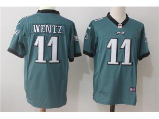 Philadelphia Eagles 11 Carson Wentz Football Jersey Green fan Edition