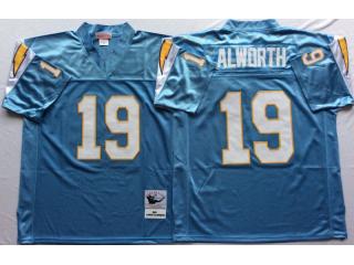 San Diego Chargers 19 Lance Alworth Football Jersey Blue Retro