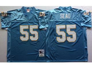 San Diego Chargers 55 Junior Seau Football Jersey Blue Retro