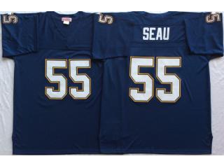 San Diego Chargers 55 Junior Seau Football Jersey Blue Retro