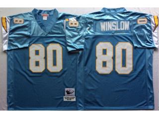 San Diego Chargers 80 Kellen Winslow Football Jersey Blue Retro