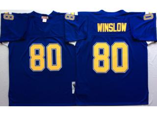 San Diego Chargers 80 Kellen Winslow Football Jersey Blue Retro