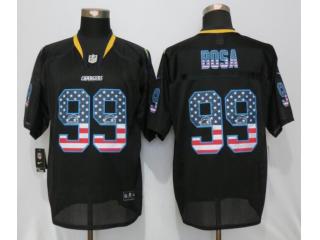 San Diego Chargers 99 Joey Bosa USA Flag Fashion Black Elite Jersey
