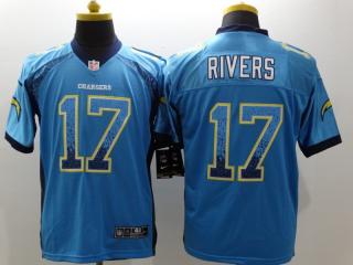 San Diego Chargers 17 Philip Rivers Drift Fashion Blue Elite Jersey