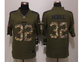 San Diego Chargers 32 Eric Weddle Green Salute To Service Limited Jersey