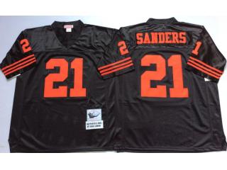 San Francisco 49ers 21 Deion Sanders Throwback Football Jersey Black