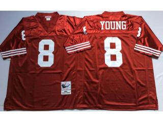 San Francisco 49ers 8 Steve Young Football Jersey Red Retro