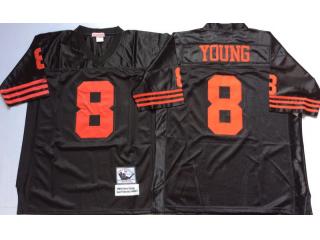 San Francisco 49ers 8 Steve Young Football Jersey Black Retro