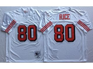 San Francisco 49ers 80 Jerry Rice Football Jersey White Retro