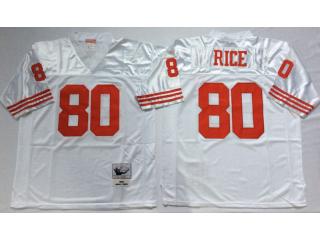 San Francisco 49ers 80 Jerry Rice Football Jersey White Retro