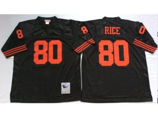 San Francisco 49ers 80 Jerry Rice Football Jersey Black Retro