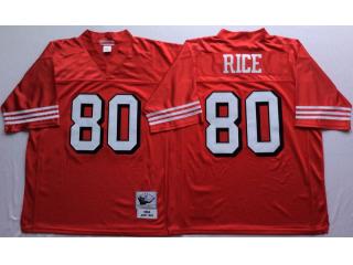 San Francisco 49ers 80 Jerry Rice Football Jersey Red Retro