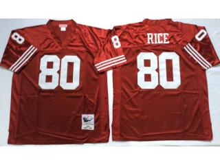 San Francisco 49ers 80 Jerry Rice Football Jersey Red Retro