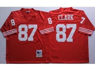 San Francisco 49ers 87 Dwight Clark Football Jersey Red Retro