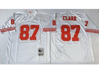 San Francisco 49ers 87 Dwight Clark Football Jersey White Retro