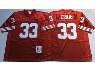 San Francisco 49ers 33 Roger Craig Football Jersey Red Retro