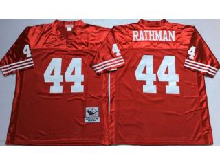 San Francisco 49ers 44 Tom Rathman Football Jersey Red Retro