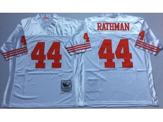 San Francisco 49ers 44 Tom Rathman Football Jersey White Retro