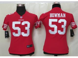 Women San Francisco 49ers 53 NaVorro Bowman Football Jersey Red